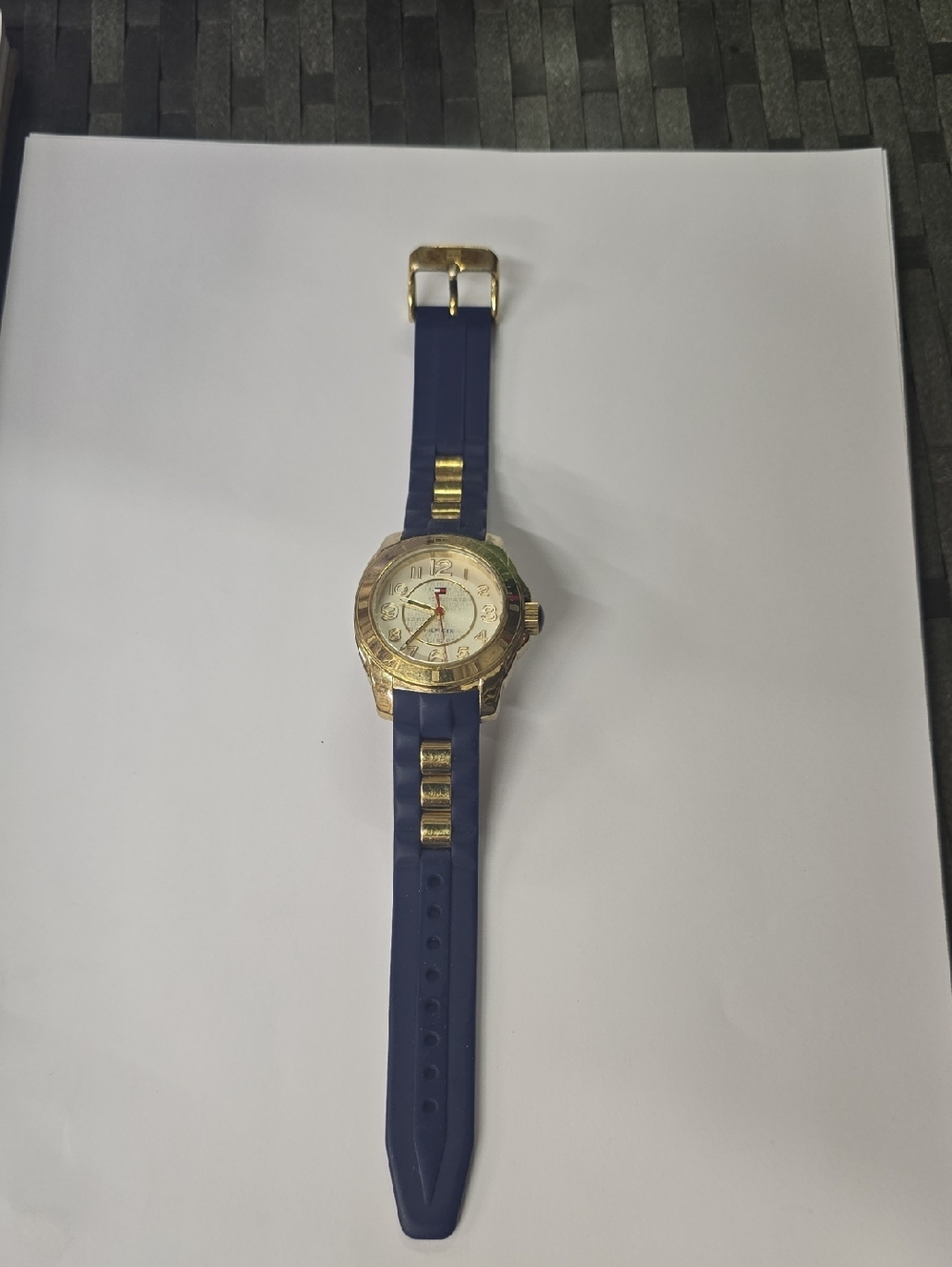 Tommy Hilfiger Women's Gold Steel Case Blue Silicone Watch 1781307